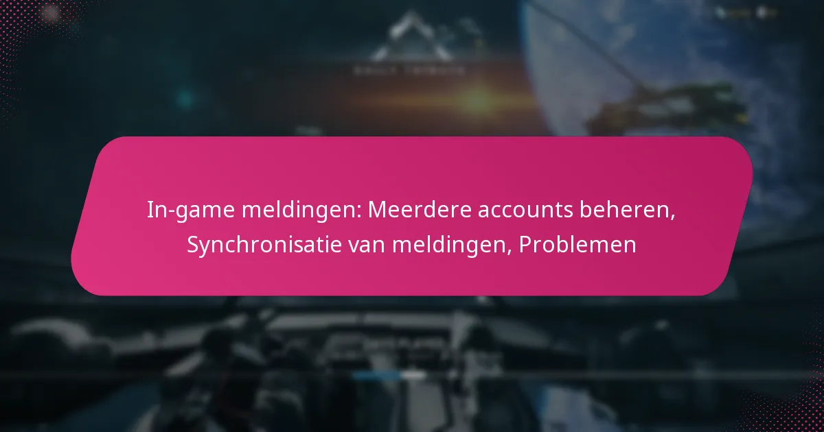 In-game meldingen: Meerdere accounts beheren, Synchronisatie van meldingen, Problemen